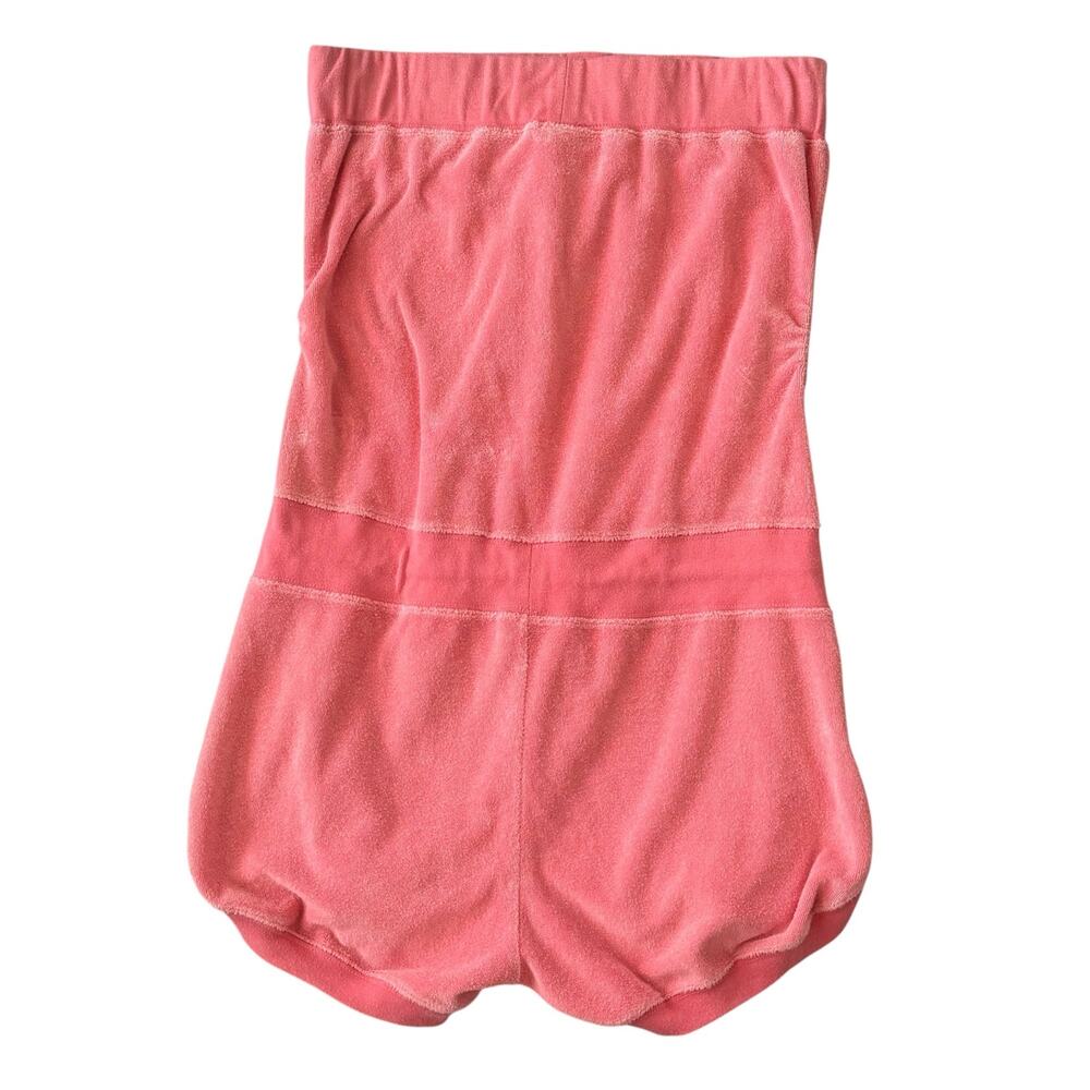 Y2K Terry Cloth Cover Up Dress Coral Pink Snap Slit Side L Indie Resort Outdoor - Picture 8 of 8